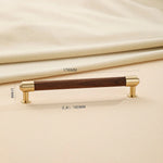 Walnut brass cabinet handle, 176mm hole center dimension.