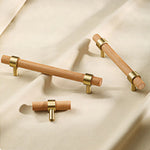 3 beech brass and crystal cabinet handle, elegant modern design.