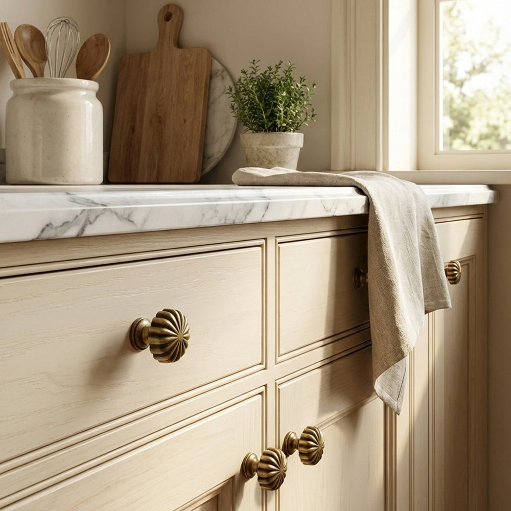 BRASSEL Aged Brass Cabinet Handles & Knobs