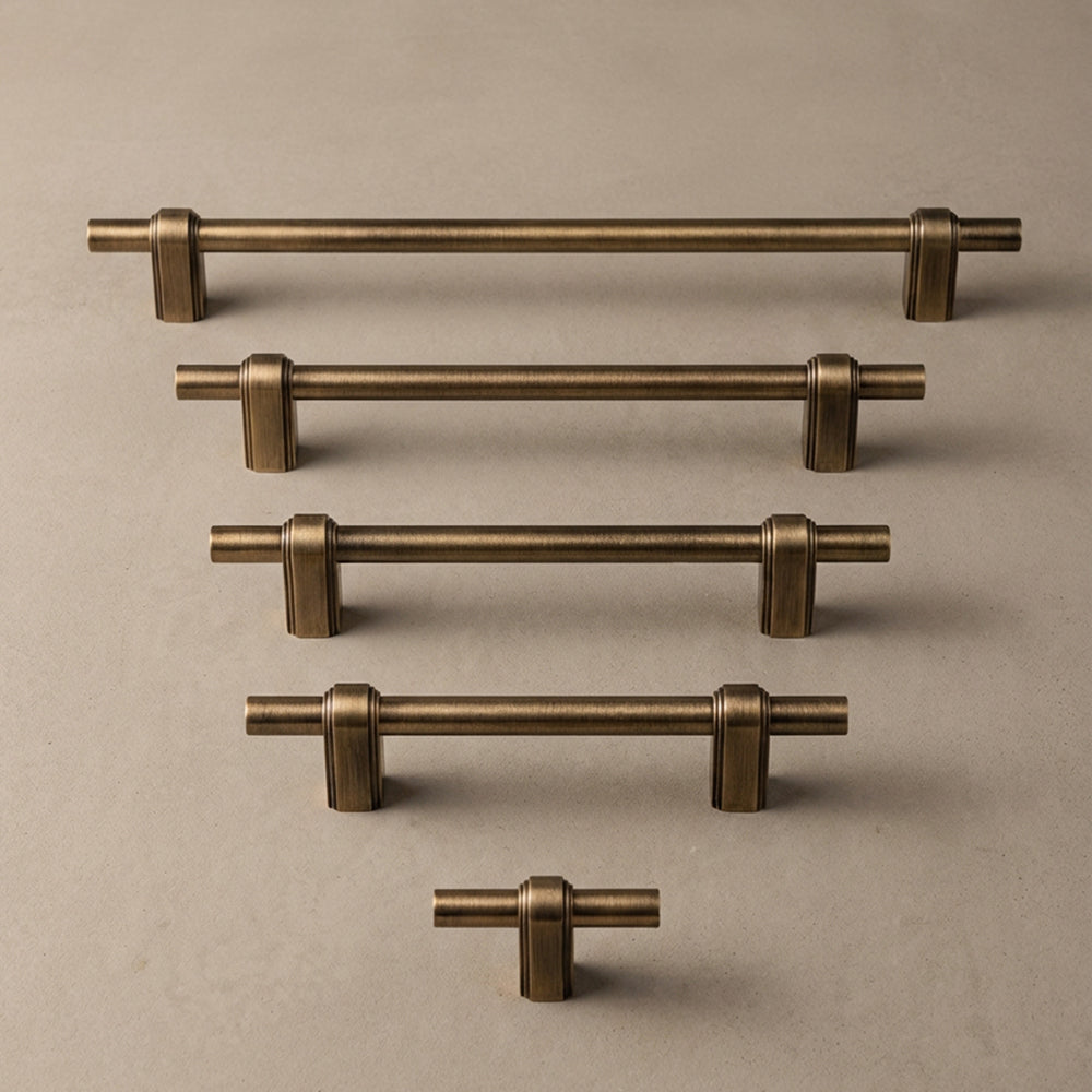 BRASSEL Aged Brass Drawer & Dresser Handles