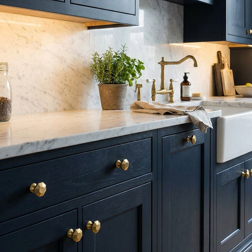 BRASSO Gold Solid Brass Cabinet Knobs & Pulls