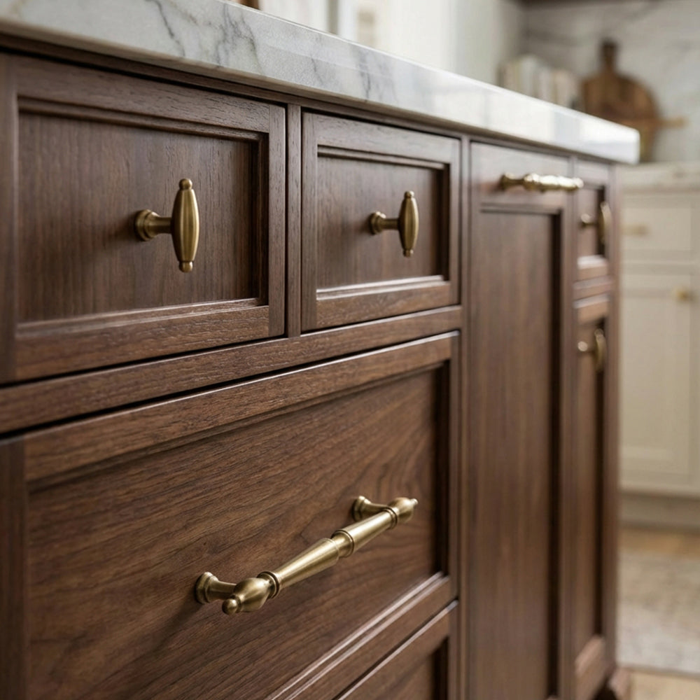 BRAVARA Antique Brass Drawer Handles & Knobs