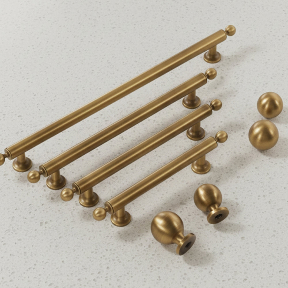 BRONZO Minimalist Antique Brass & Bronze Drawer Pulls | Cabinet Knobs
