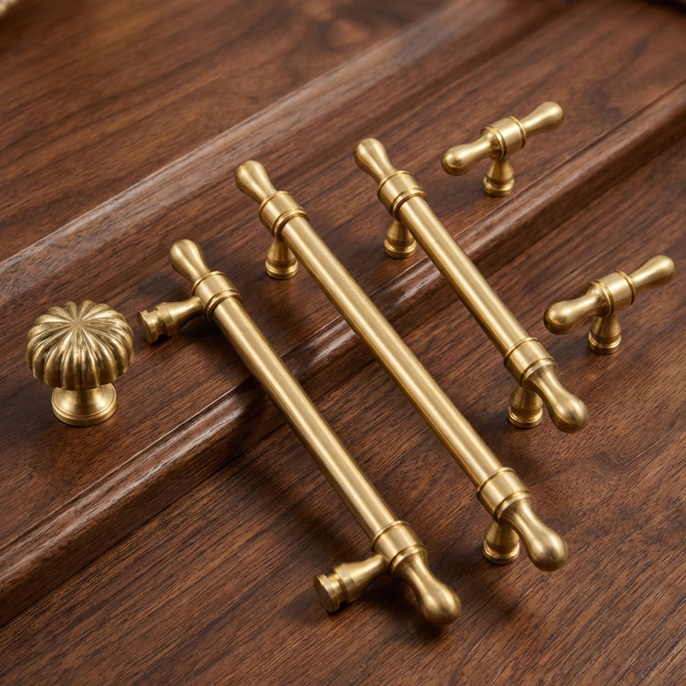 CHICLY Gold Brass Cabinet Pulls