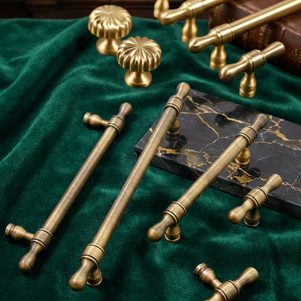 CHICLY Gold Brass Cabinet Pulls