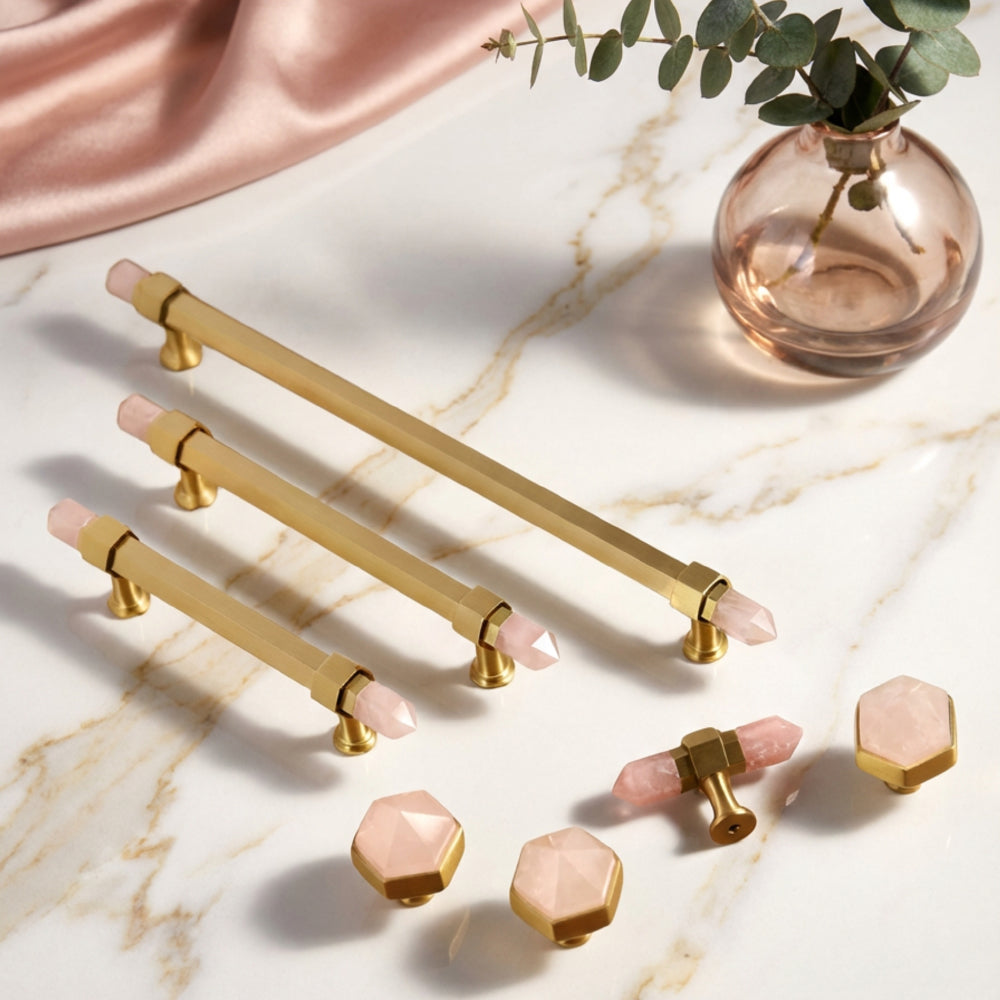 CRYSTEL Crystal Brass Cabinet Pulls