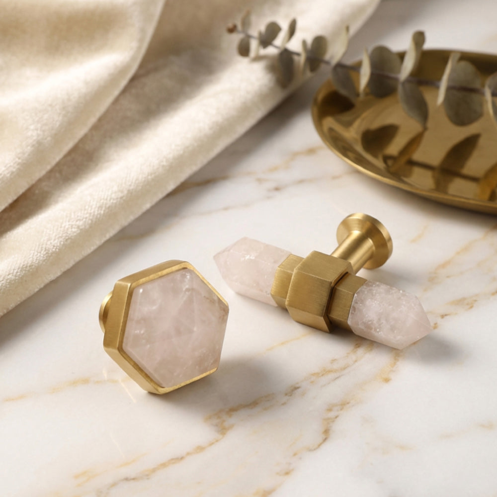 CRYSTEL Crystal Brass Cabinet Pulls