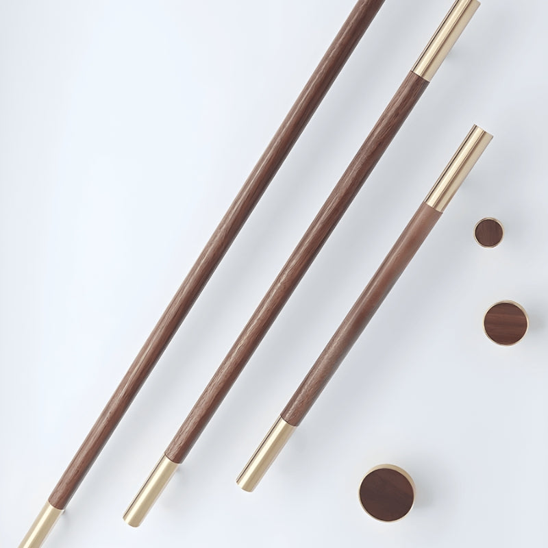 ELVIO Wood Brass Knobs Handles
