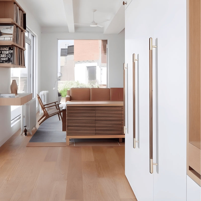 ELVIO Wood Brass Knobs Handles