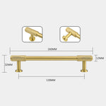 Textured knurled brass pull handle in antique vintage design (160mm)