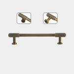 Antique brass drawer handle with modern knurled design