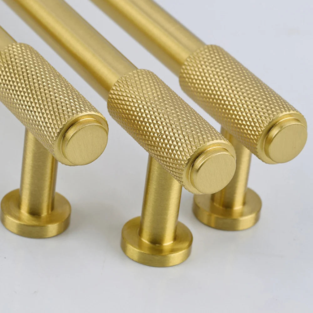 Retro brass cabinet pull handle in gold