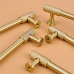 Industrial vintage brass drawer pull with knurled ends