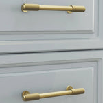 Textured brass cabinet pull handle with vintage finish