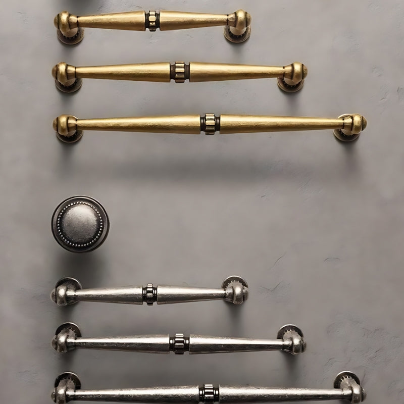 NOVAK Zinc Brass Silver Cabinet Knobs Handles