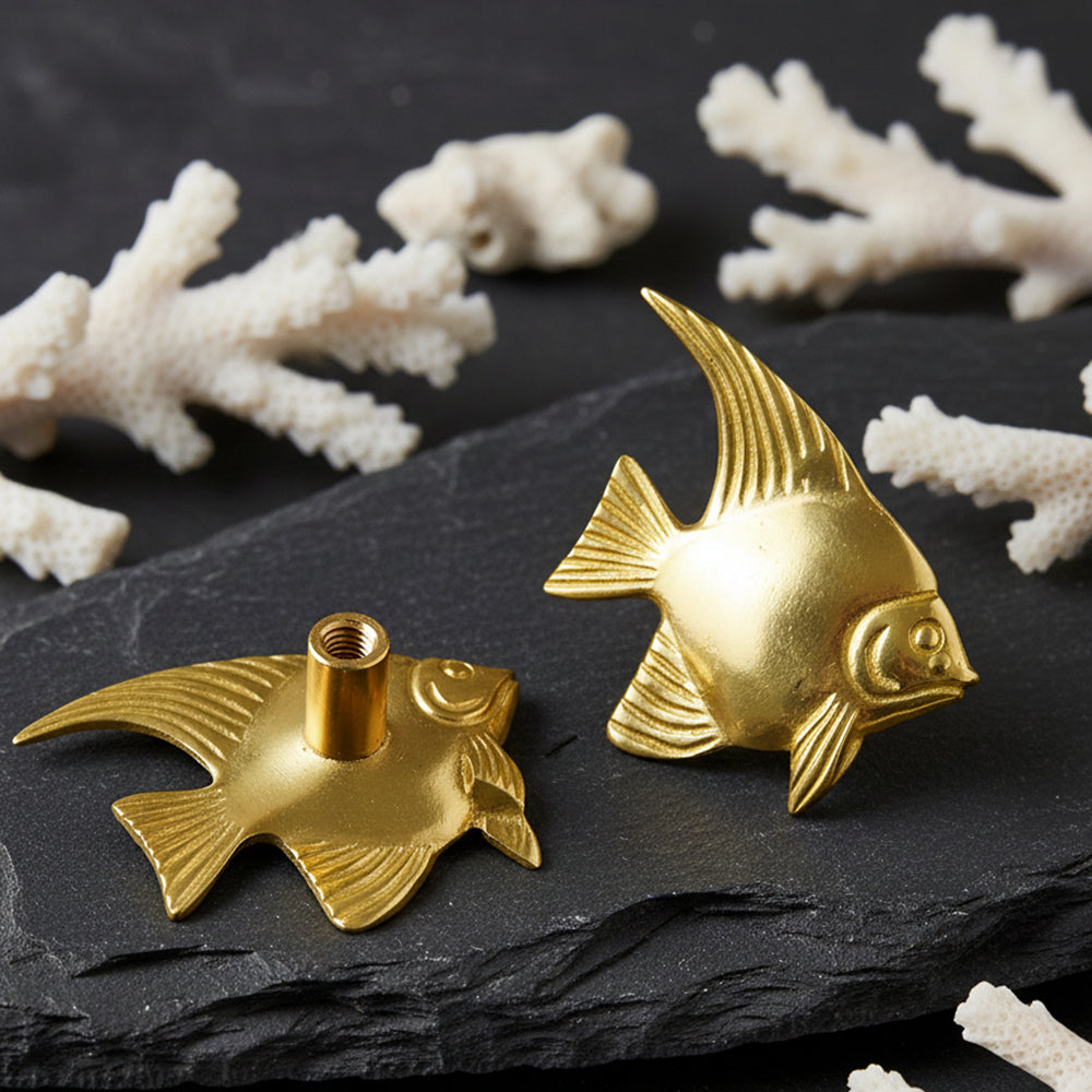OCEANO Brass Fish Cabinet Knobs & Pulls