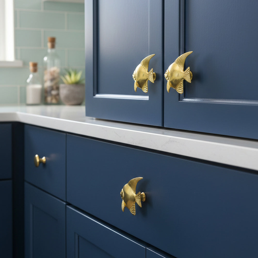 OCEANO Brass Fish Cabinet Knobs & Pulls