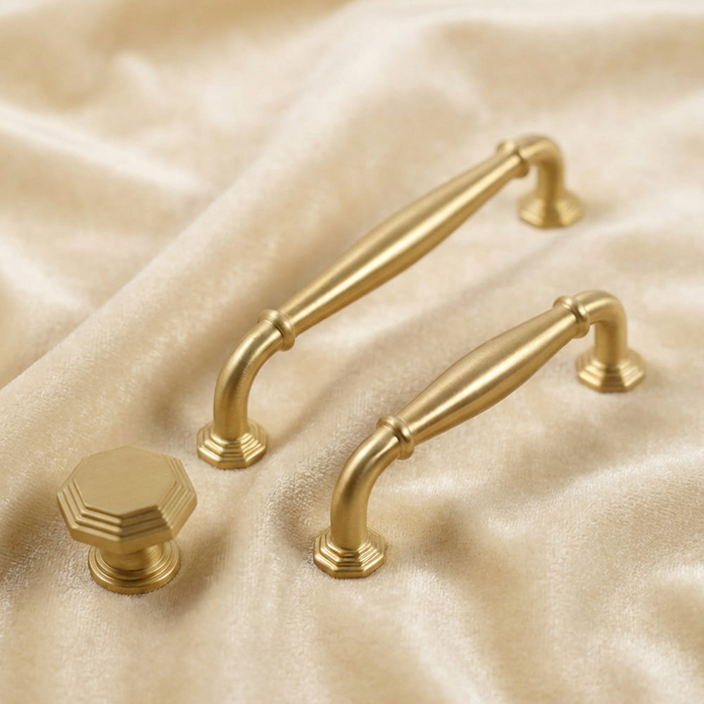 OCTAVIA Octagonal Brass Cabinet Pulls