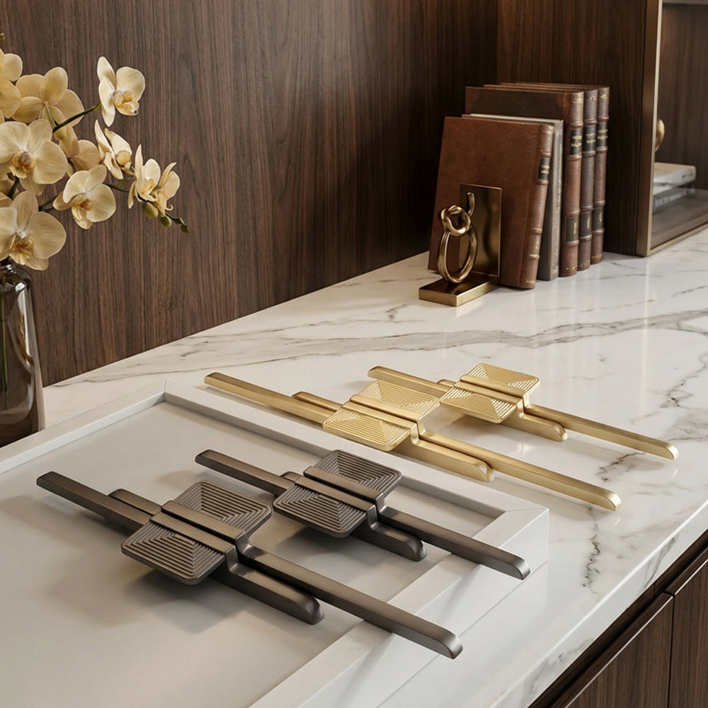 PEARLIX Black & Brass Cabinet Pulls