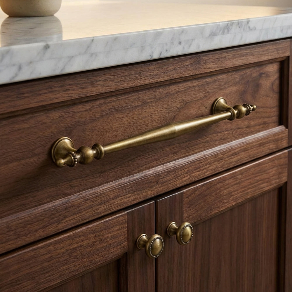 POLKARA Vintage Brass Polka Dot Cabinet Handles
