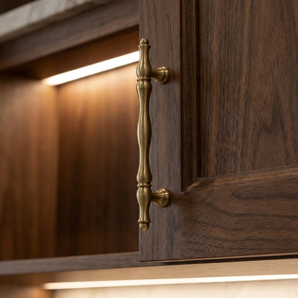 RIPPLIC Vintage Brass Ripple Cabinet Handles & Knobs