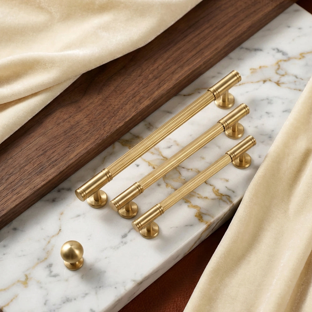 STRIPEX Gold Striped Brass Door Handles