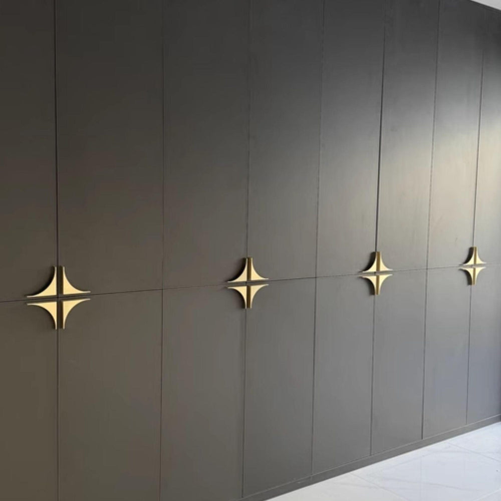 CORNER Gold Triangle Cabinet Pull Handle Modern Brass Drawer